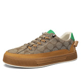 Men's Casual Sneakers Vulcanized Flat Shoes Designed Skateboarding Tennis Slip-on Walking Sports Mart Lion Khaki 39 