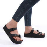 Women's Platform Sandals Summer Slippers Non-slip Beach Summer Flip-flops Adjustable Buckle MartLion   