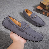Wedding Party Men's Penny Loafers Slip Moccasin Shoes Breathable Driving Loafers Designer Sewing Mocasines Mart Lion Gray 6.5 