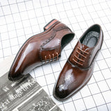 British Men's Dress Shoes Classic Formal Split Leather Elegant Sapato Social Masculino Mart Lion   