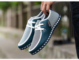 Men's Leather Shoes Casual Loafers Breathable Light Weight White Sneakers Driving Footwear Round Toe Mart Lion   