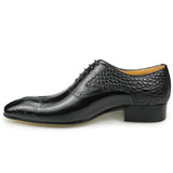 Men's Shoes Prince Classic Modern Formal Oxford Wingtip Lace Up Dress Handmade Black Genuine Leather MartLion   