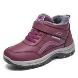 Women's Winter Walking Work Cotton Plush Sports Cotton Boots Mountaineering Snow Boots MartLion GM-D-2 purple 37 