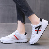 Summer Breathable White Shoes Women's Korean Casual Soft Bottom Running Mart Lion 186W Black 36 