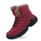 Winter Warm Non-slip Snow Boots Tactical Military Desert Combat Boots Waterproof Walking Shoes Cotton Men's MartLion Red 35 