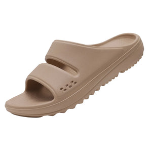 Women Flat Sandals Slippers Outdoor Non-slip House Slippers Unisex Beach Slides Orthopedic Breath Soft MartLion Khaki 44 CHINA