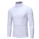 Men's Thermal Underwear Tops Autumn Thermal Shirt Clothes Men's Tights High Neck Thin Slim Fit Long Sleeve T-shirt MartLion WHITE S 