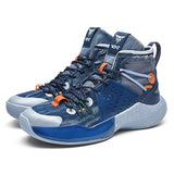 Men's Basketball Shoes Breathable Non-slip High Top Sneakers Training MartLion Blue 39 