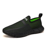 Summer Sneakers Men's Lightweight Breathable Mesh Sports Shoes Slip-on Sock MartLion black C873 39 CHINA