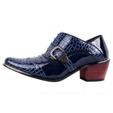 Men's Pointed Toe Oxford heighten shoes elevator luxury Formal Wedding Leather High Heels Dress MartLion ALI blue 38 