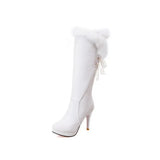 Spring Thigh High Boots Platform Winter Women Over the Knee Suede Long High Heels Wedge Shoes MartLion   