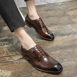 British Men's Dress Shoes Classic Formal Split Leather Elegant Sapato Social Masculino Mart Lion   