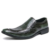 Square Toe Dress Shoes Men's Slip On Party Loafers Formal Chelsea Social Wedding Footwear Mart Lion Green 37 