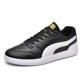 Couple Breathable Casual Skateboard Shoes Four Seasons Wear-Resistant Men's Trendy Mart Lion Black and White 36 