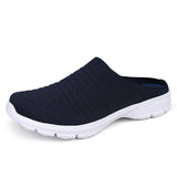 Men's Summer Mesh Casual Shoes Breathable Half-pack Slippers Women Flat Walking Outdoor Luxury Sandals MartLion blue 35 