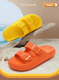 Women Slippers Adjustable Buckle Thick Platform Sandals Beach Shoes Bathroom Slipper Soft EVA Flat Sole Slides MartLion   