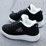 Winter Women Ankle Boots Woman Warm Plush Vulcanized Shoes Casual Walking Sneakers Female Flats Lace-up Ladies Snow Shoes MartLion