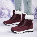 Women Snow Boots Female Winter Casual Shoes Outdoor Youth Mid-Calf Boots Waterproof Plush Ladies Cotton-padded Shoes MartLion   