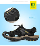 Men's Sandals Leather Summer Men's Outdoor Beach Genuine Leather Boy Mart Lion   