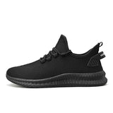 Mesh Men's Shoes Breathable White Sneakers Trendy Lightweight Black Walking Tenis Zapatillas Hombre Mart Lion Black 39 