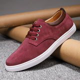 Leather Shoes Men's outdoor Casual Sneakers suede Leather Loafers Moccasins Footwear Mart Lion red 6.5 