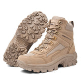 Men's outdoor hiking boots, desert top tactical boots, military boots, special forces hiking boots, anti slip and warm work boot MartLion Beige 45 