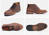 Men's High Boots Plus Velvet Shoes Genuine Leather Bushacre 2 Chukka Boots Mart Lion   
