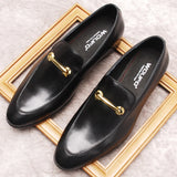 Loafers Men Shoes Wedding Dress Burgundy Black Man Shoe  Leather Shoes Men MartLion black 6 