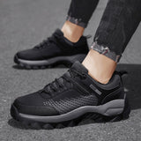 Outdoor Men's Sneakers Non-slip Sport Running Shoes Lace Up Casual Hiking Walking Mart Lion Black 39 
