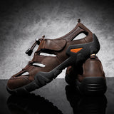 Golden Sapling Summer Shoes Men's Genuine Leather Sandals Retro Outdoor Shoe Lightweight Classics Leisure Beach MartLion   