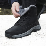 Super Warm Winter Boots With Fur Outdoor Snow Men Boots Snow Antiskid Waterproof Boots Men Shoes MartLion   