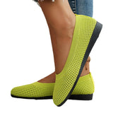 Women Round Toe Flat Shoes Solid Color Knitted Slip on Shoes Casual Breathable Ballet Flats Women Flat Shoes Loafers Women MartLion