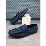 Suede Casual Shoes Men's Soft Sole Shoes Slip-On Loafers Moccasins Driving Mart Lion Blue 39 