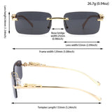 In Trend Rimless Rectangle Sunglasses Women Luxury Designer Cut Edge Shades Golden Leopard Frame Eyewear MartLion   