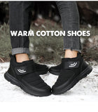 Men's Boots Winter With Fur Warm Snow Winter Work Shoes  Footwear Rubber Ankle MartLion   