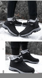 Winter Men's Boots Plush Leather Waterproof Sneakers Climbing Shoes Unisex Women Outdoor Non-slip Warm Hiking MartLion   