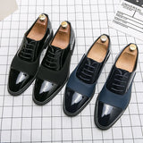 Classic Blue Men's Dress Shoes Casual Leather Social Zapatos De Vestir Hombre MartLion   