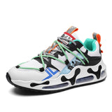 Trend Summer Air Cushioning Running Shoes Men's Mesh Breathable Chunky Sneakers Outdoor Walking Sports Fitness Travel Mart Lion 1658white green 6.5 