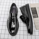 Men's Loafers White Dress Office Wedding Shoes Black penny loafers Casual Mart Lion Black bright 38 