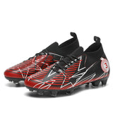 Football Boots Men's Kids Soccer Shoes Field Soccer Cleats Outdoor Anti Slip Football Crampons Ag Tf Mart Lion Red cd Eur 38 