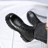 Men's English Style Thick Sole Design Men Boots  Layer Leather Casual Boots