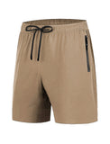 Men's shorts sports running fitness cycling, hiking quick drying breathable and micro elastic shorts MartLion Khaki S 