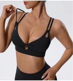 High Support Sports Bra Cross Straps Back High Support Impact Yoga Underwear Running Fitness Gym Padded Bralette MartLion   