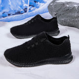  Men's Faux Fur Cotton Shoes Plush Thickened Anti-skid Light  Warm Sports Soft Winter Sneakers MartLion - Mart Lion