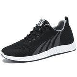men's shoes breathable trendy running Korean version lace up lightweight casual shoes MartLion B601-Black 42 