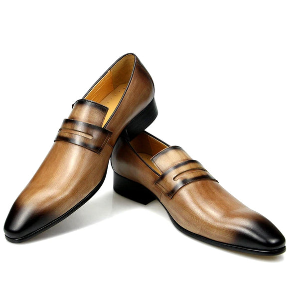Men's Loafers Cowhide Wear-resistant and Leather Shoes Dress Office Formal Shoes Leather MartLion
