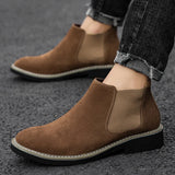  Genuine Leather Men's Boots High Top Casual Shoes Autumn Winter Optional Plush Warm Shoes MartLion - Mart Lion