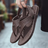 Leather Shoes Men Flip Flops Trendy Man Casual Shoes Classic MartLion   