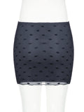 Slim Dot Printed Bodycon Skirt Casual Basic Mid-Waisted Super Mini Skirts Women Summer Streetwear Lady MartLion   