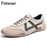 Genuine Leather Men's Sneakers Casual Shoes Lace Up Running Cow Zapatillas Hombre Designer Loafers Mart Lion   